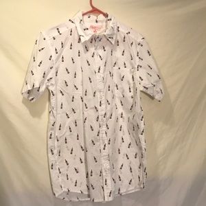 Men’s Medium Budweiser short sleeve button down